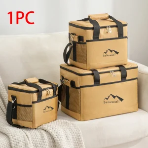 Large capacity portable picnic bag, crossbody waterproof cooler, thickened aluminum foil thermal insulation box