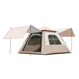 Outdoor Camping Tent Large Space Seven Sided Ventilation Silver-Coated  Oxford Cloth Rain Proof Sun Proof Sunshade Shed