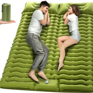 Outdoor 2 Persons Travel Bed Air Mat for Camping Self-Inflating Sleeping Mattress with Pillow