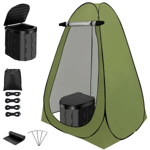 Camping Toilet with 1.5m Pop up Privacy Tent Large Portable Toilet Potty for Adults